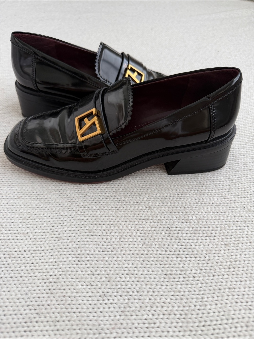 Franco Sarto Patent Loafers Black Size 7.5